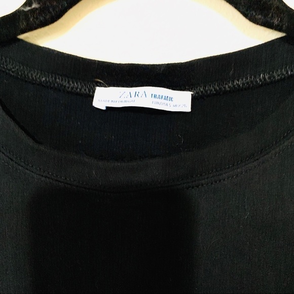 ZARA "Mondays are basic drama" Graphic black long tunic sweater  size S - Picture 3 of 5